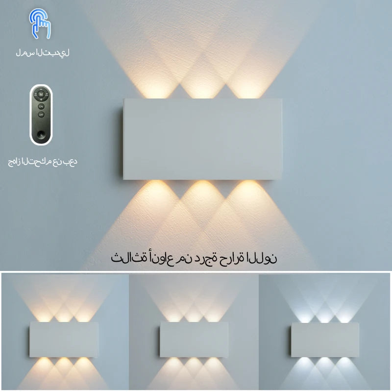 Rechargeable Wall Light with Remote Control, Dimmable LED Lighting, Magnetic, Cordless, 4 Colors, Ambient Lighting | Sansoti