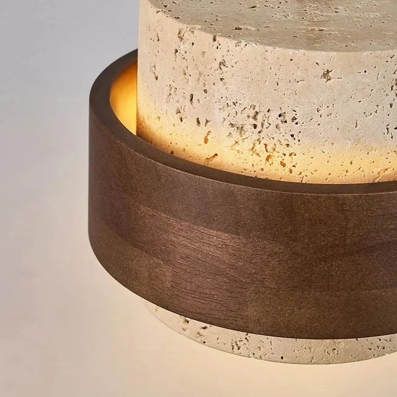 Pendelleuchte aus Travertin Naturdesign Warmes Licht Esszimmer Wohnzimmer Flur Luxusbeleuchtung | Sansoti