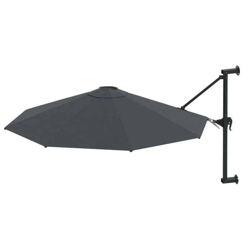 Semi-circular wall-mounted sunshade 300 cm Anthracite Balcony Terrace Garden Parasol with Crank System UV Protection | Sansoti