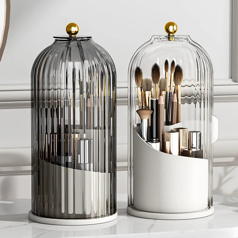 Drehbarer Acryl Make-up Organizer – 360° Kosmetik Aufbewahrungsbox Transparent Wasserdicht – Beauty Display Ständer für Badezimmer und Schminktisch | Sansoti