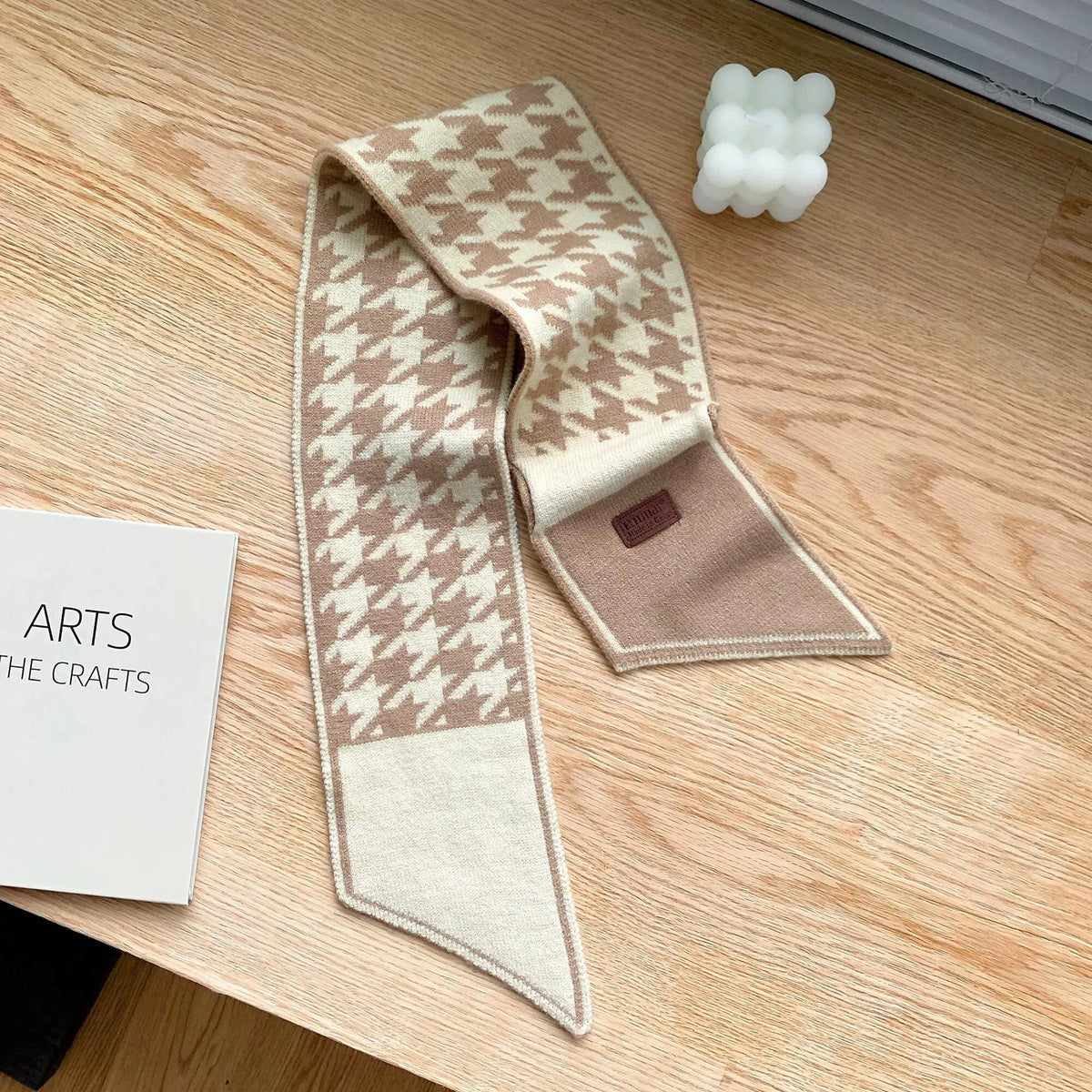 Cashmere Neck Scarf 95x12cm Knitted Pattern Women's Men's Winter Scarf Narrow Warm Wool Accent Luxury Winter Accessory | Sansoti