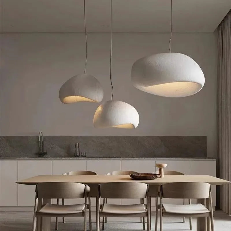 Minimalist Pendant Lamp with Stone Texture – Modern Lighting in Scandinavian Style | Sansoti