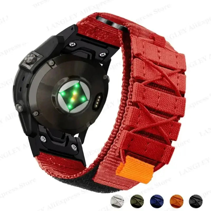 Nylon Hook-and-Loop Watch Band with Adjustable Closure for Smartwatch 22mm 26mm Premium Breathable Sporty | Sansoti
