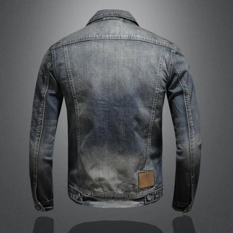 Vintage Denim Jacket Denim Gray Retro Women’s Men’s Jean Jacket Oversized Look for City Casual Daily Use | Sansoti