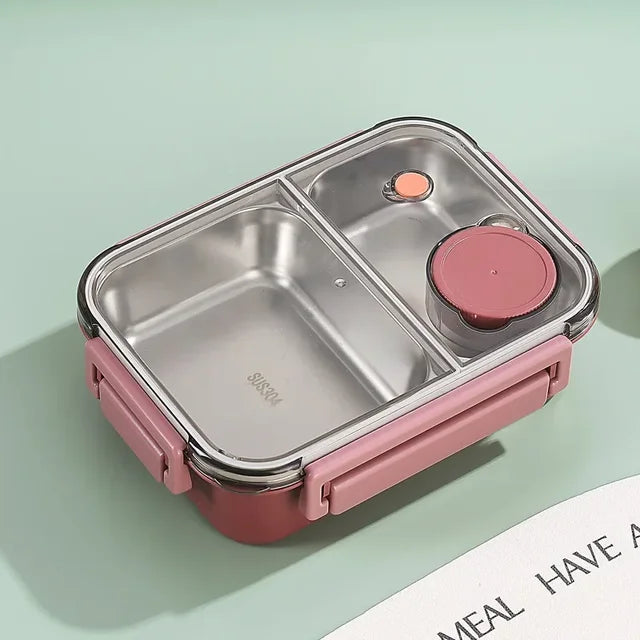 Edelstahl Isolierte Lunchbox mit Fächern und Auslaufsicherem Deckel für Warme und Kalte Mahlzeiten Unterwegs | Sansoti