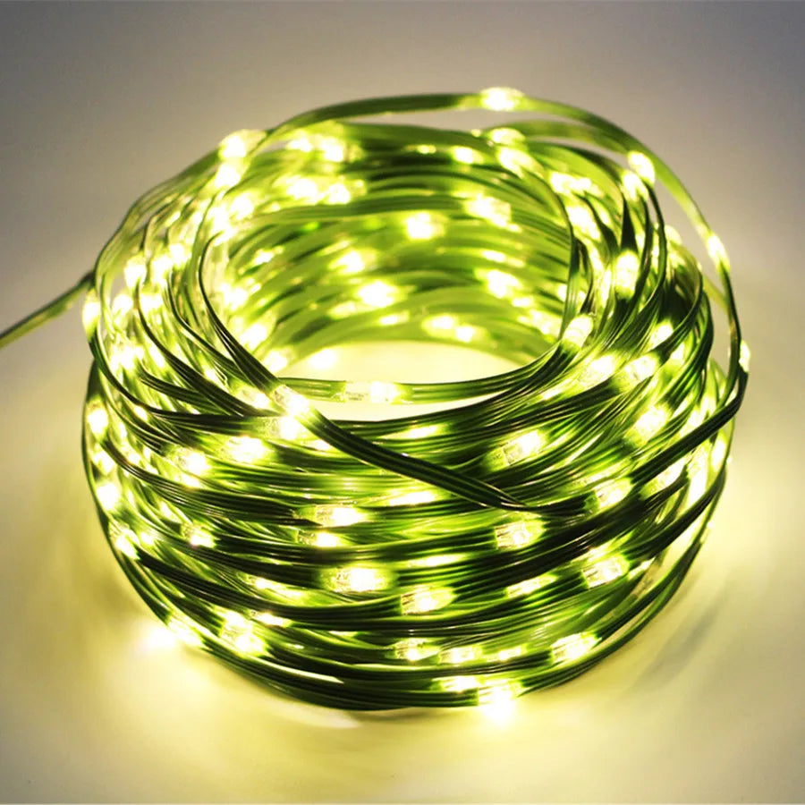 LED-Lichterkette für den Außenbereich, Girlande, IP65, Gartenbeleuchtung, Balkon, Terrasse, flexibles Lichtkabel, dekorative Festbeleuchtung | Sansoti