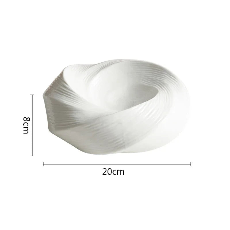 Ceramic Bowl with Spiral Pattern – Handmade Tableware for Salads and Pasta | Sansoti