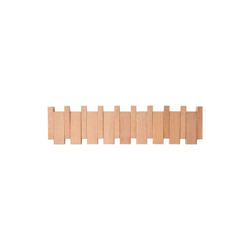 Magnetic Wall Coat Rack Beech & Walnut – Foldable Hooks Durable FSC Wood Narrow Design Hall Entrance Bedroom Scandinavian | Sansoti