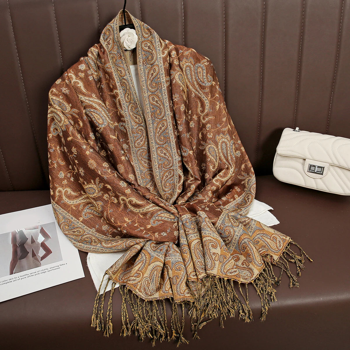 Pashmina Omslagdoek Kasjmier-look Dames 70x190cm Zachte Wintersjaal Vier Seizoenen Warm Foulard Elegante Sjaal | Sansoti
