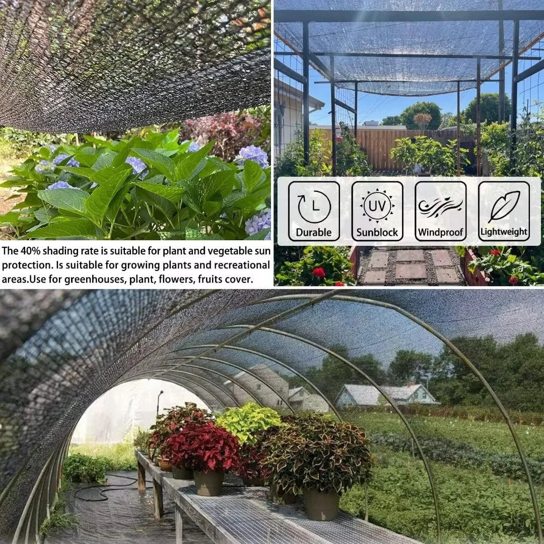 Shade Cloth Sun-Blocking Mesh Black with Taped Edges and Rings for Pergola Greenhouse Garden Patio Canopy Terrace Awning Sunshade Garden Screen Garden Fabric Parasol Fabric | Sansoti