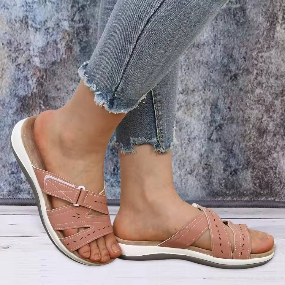 Chanclas ortopédicas para mujer con triple soporte para el arco del pie, ajustables y antideslizantes, cómodas | Sansoti