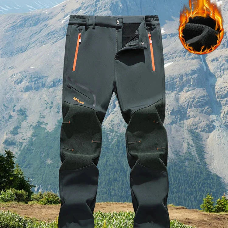 Pantalon de randonnée softshell homme, étanche, chaud, coupe-vent, pour outdoor, marche et trekking | Sansoti