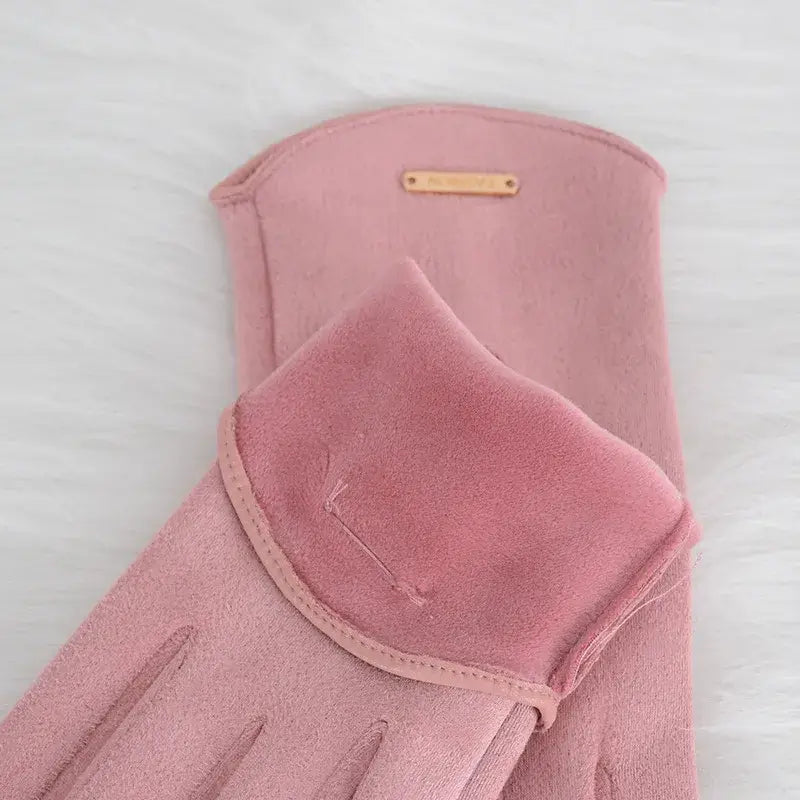 Suède Winterhandschoenen Touchscreen Dames Heren Warm Winddicht Rijhandschoenen Beige Zwart Roze Grijs Winter | Sansoti