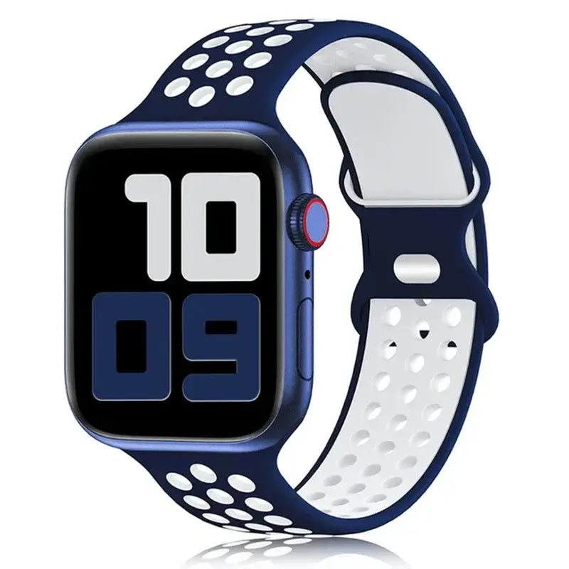 Silikonowy pasek do smartwatcha – oddychający pasek sportowy w dwóch kolorach do zegarków 38mm–49mm, unisex | Sansoti