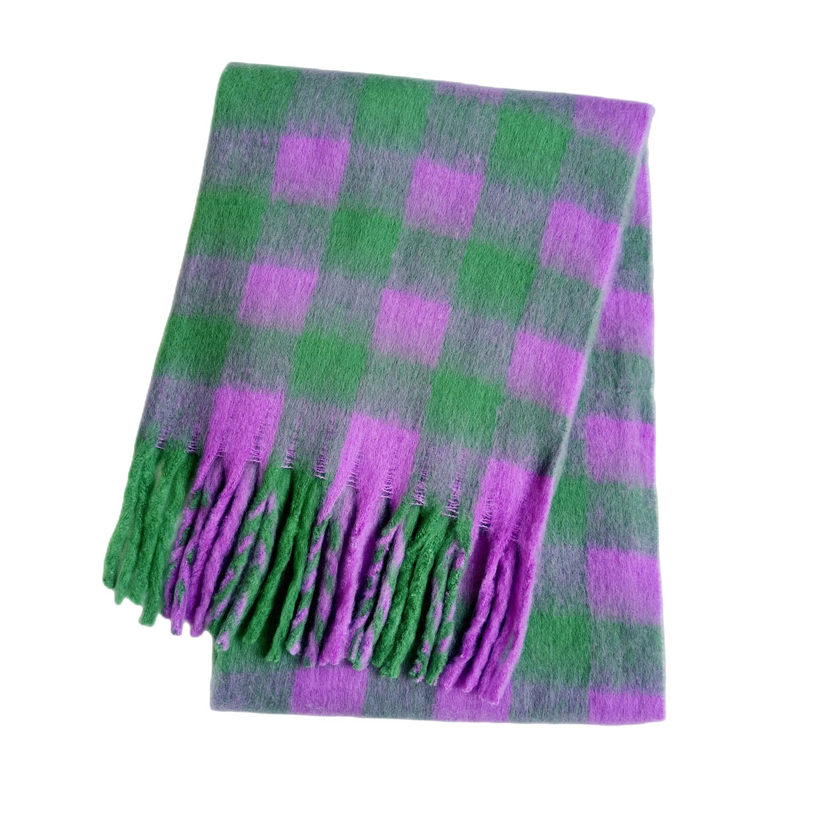 Luxuriöser Kaschmirschal mit Karomuster Winteraccessoire Halstuch für Damen 38x230cm Trendig Warm Elegant Stilvoll | Sansoti