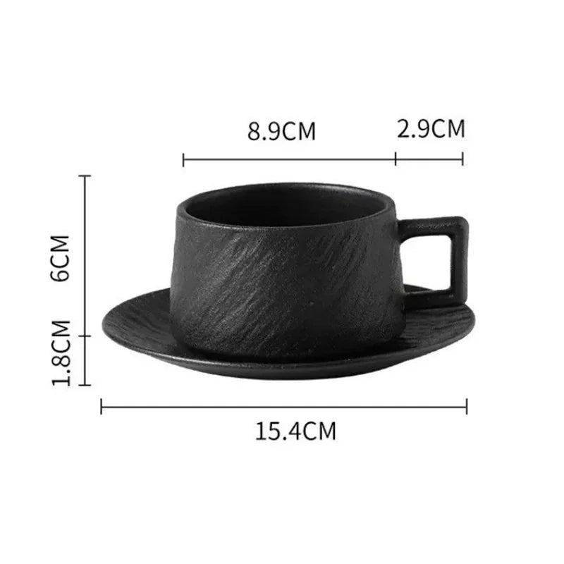 Ceramic Coffee Mug with Saucer – Scandinavian Tableware for Coffee and Tea | Sansoti