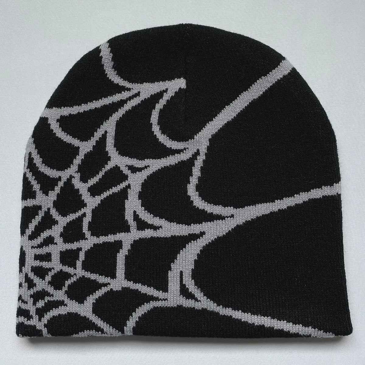 Knitted Beanie with Spiderweb Pattern Unisex Winter Hat Warm Acrylic Outdoor Sports Headwear Beanie Fashion Accessory | Sansoti