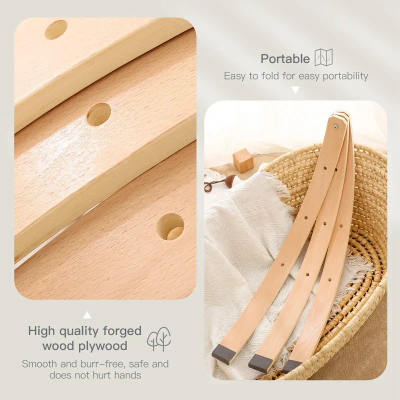 Arche de jeu en bois avec jouets suspendus pour bébés - Stimule la motricité et les sens - Bois naturel - Design nordique | Sansoti