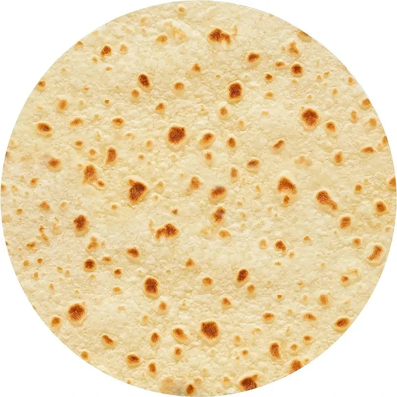 Runde Fleecedecke mit Tortilla-Muster in Gelb, 150 cm, weich und warm, Picknickdecke für Reisen, Zuhause, Sofa, Bett und Wohnzimmer | Sansoti