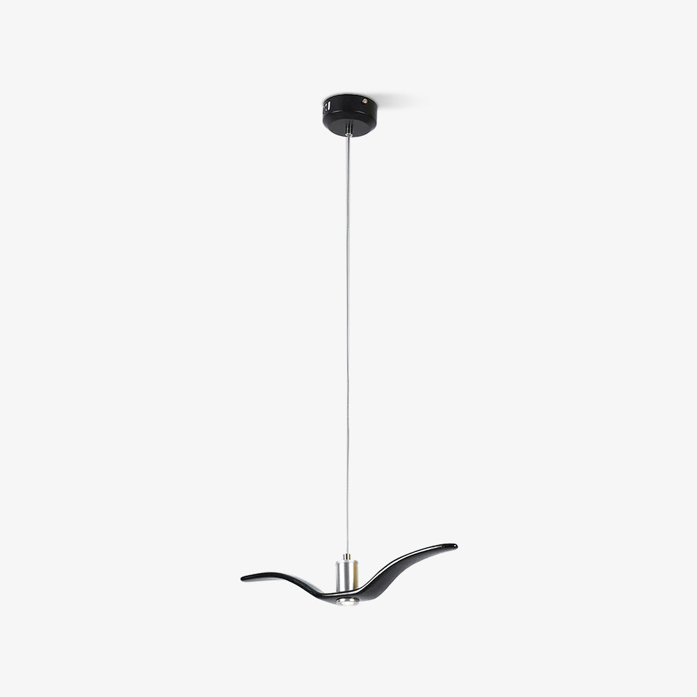 Suspension LED design oiseau résine aluminium blanc noir 3000K 4000K 6000K salon lampe pendante minimaliste organique plafonnier | Sansoti