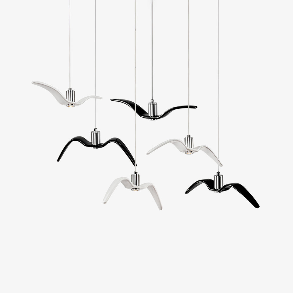 Hängelampe LED Vogeldesign Harz Aluminium Weiß Schwarz 3000K 4000K 6000K Wohnzimmer Pendelleuchte Minimalistisch Organisch Deckenlampe | Sansoti