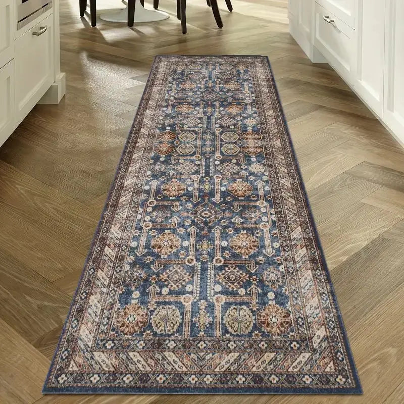 Alfombra de pasillo vintage lavable de terciopelo antideslizante, varios tamaños, para pasillo, cocina, salón y recibidor, de estilo escandinavo | Sansoti