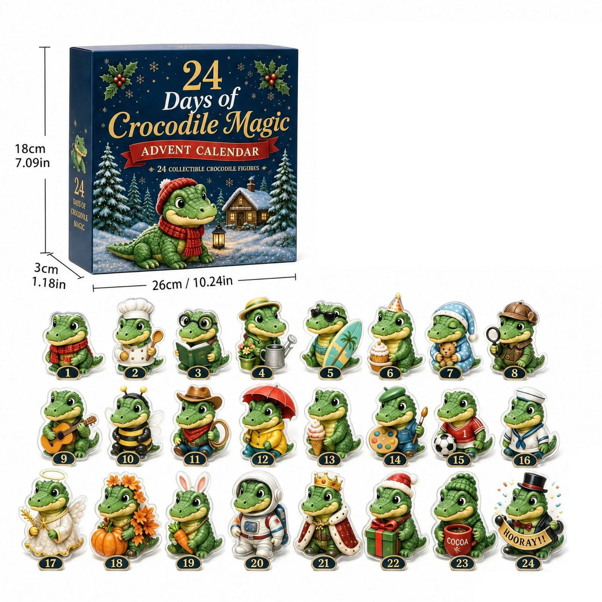 Adventskalender Kerstcountdown 24 Dagen met Hangende Acryl Figuurtjes Kerstversiering Decoratie Aftelkalender | Sansoti