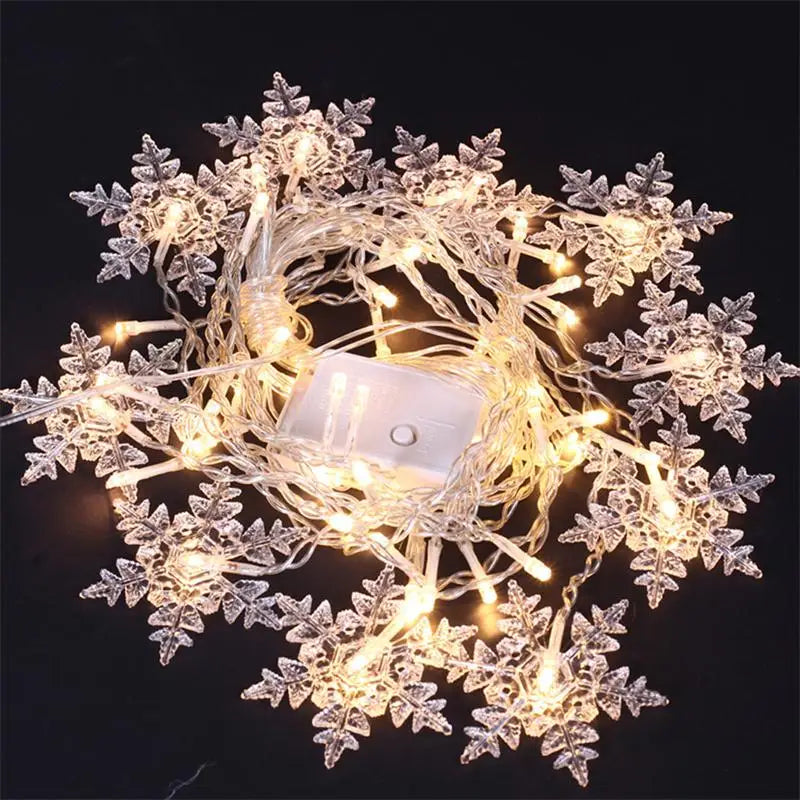 LED snowflake curtain light 320cm, decorative, with eight modes, copper wire, warm white, atmospheric party lighting | Sansoti