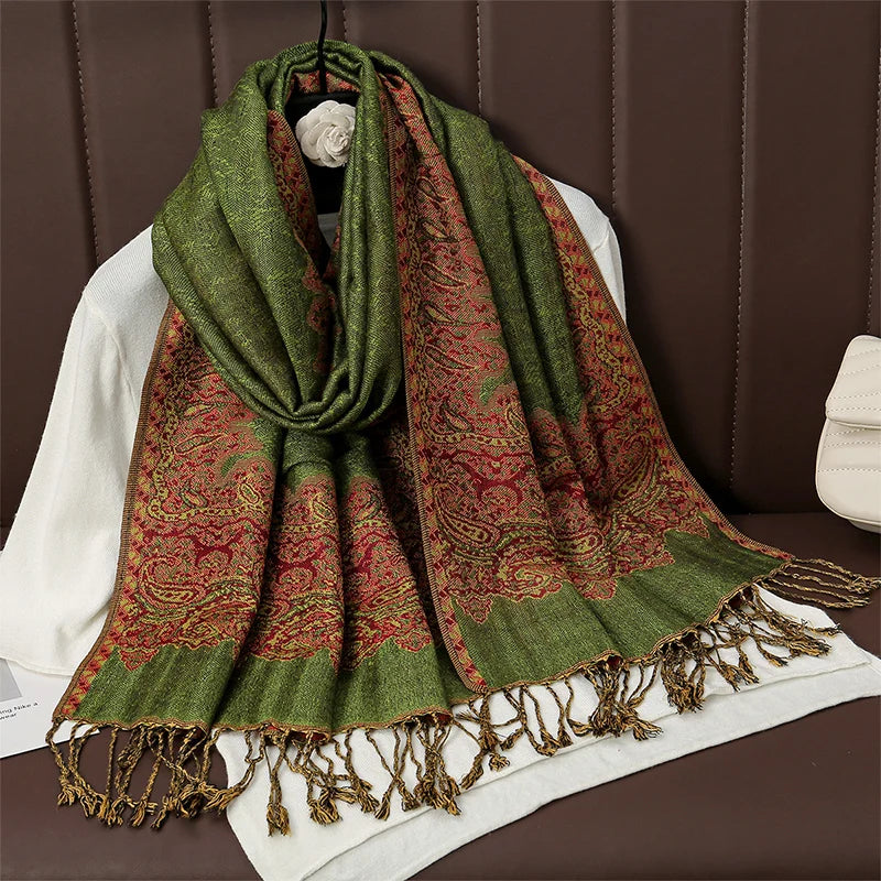 Pashmina Omslagdoek Kasjmier-look Dames 70x190cm Zachte Wintersjaal Vier Seizoenen Warm Foulard Elegante Sjaal | Sansoti