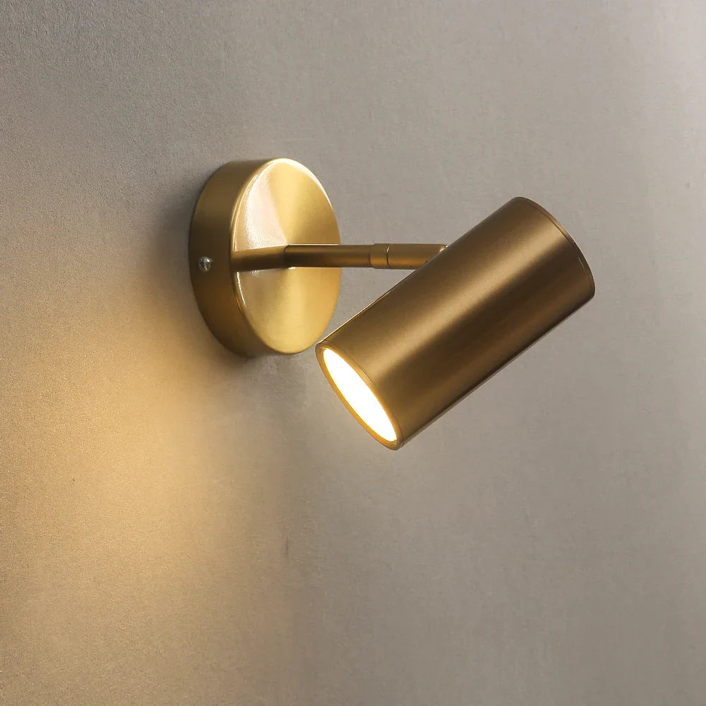 Wall Spot LED Rotatable Metal Black Gold Integrated Bedroom Living Room Reading Lamp Accent Lighting Modern Minimalist | Sansoti