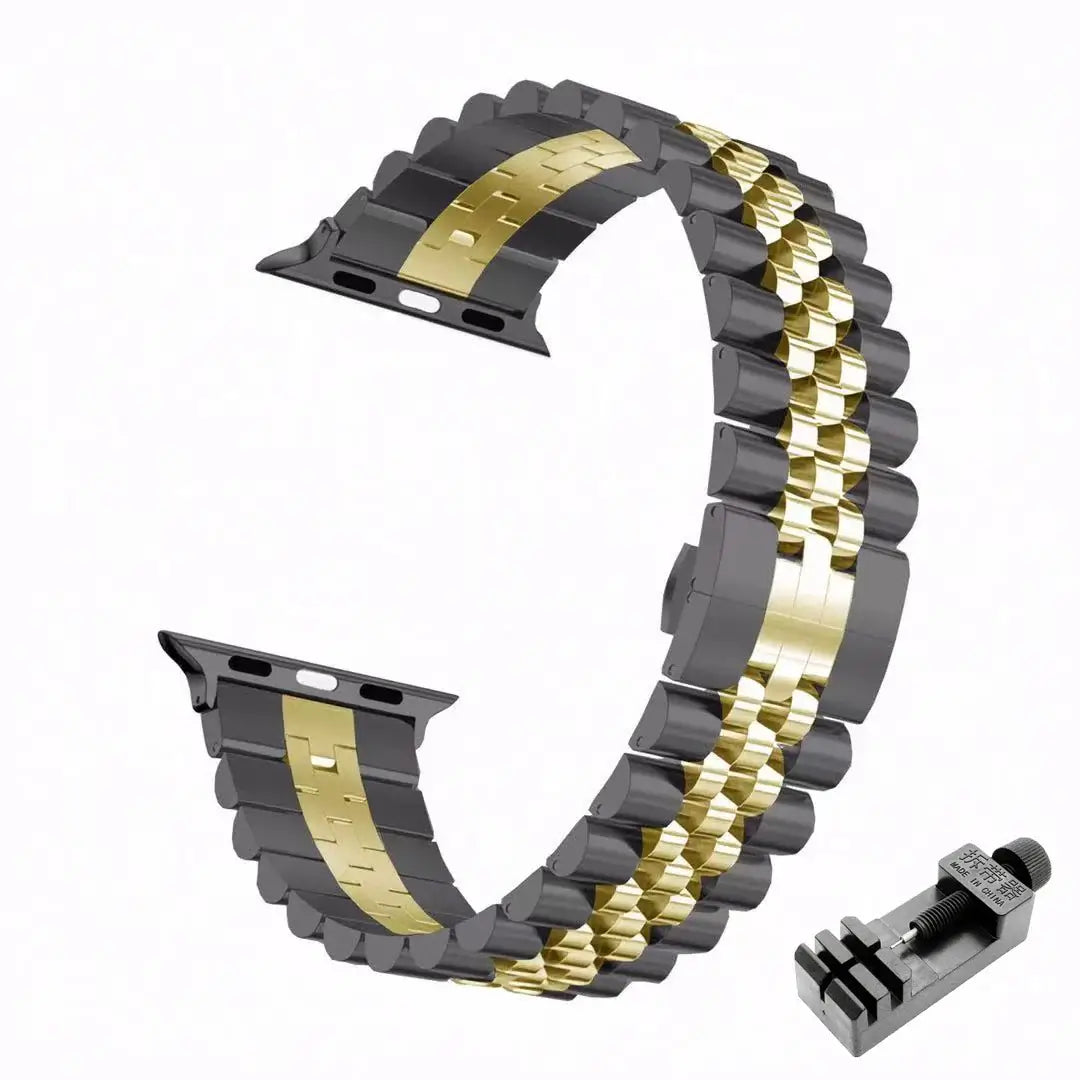 Verstelbaar smartwatch-bandje van roestvrij staal, metalen polsband, universeel, elegant ontwerp | Sansoti
