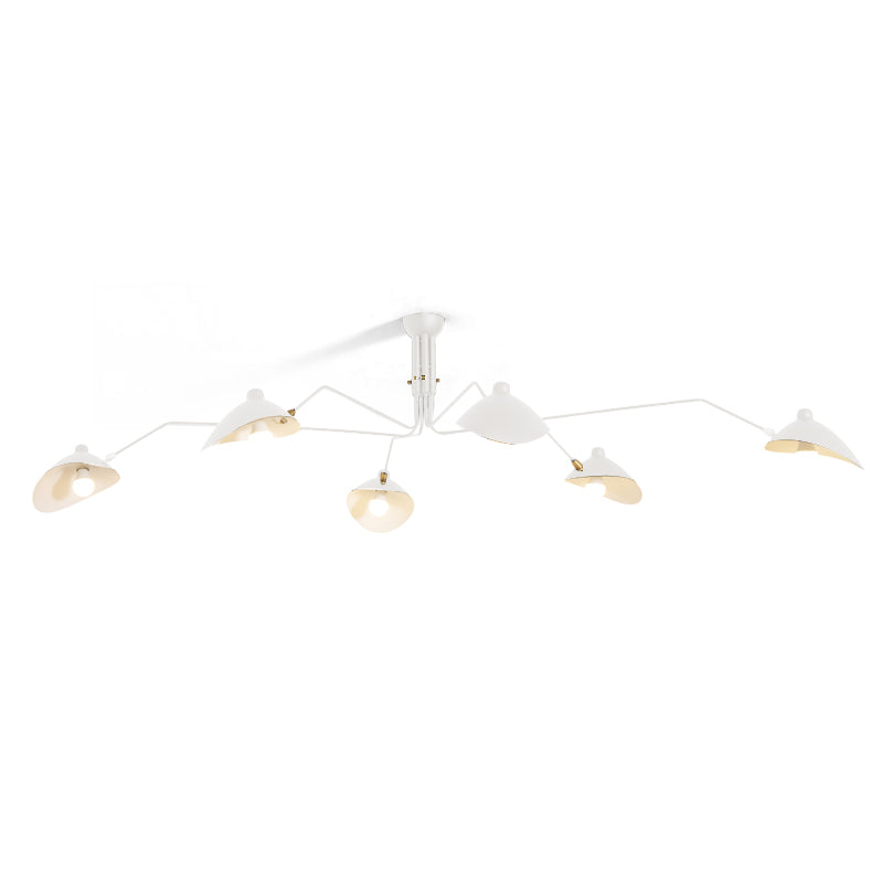 Spider Ceiling Lamp 3 Arms Mid-Century Modern Brass Adjustable Black White Large Space Restaurant Loft Steel Fixture Inspired Design | Sansoti