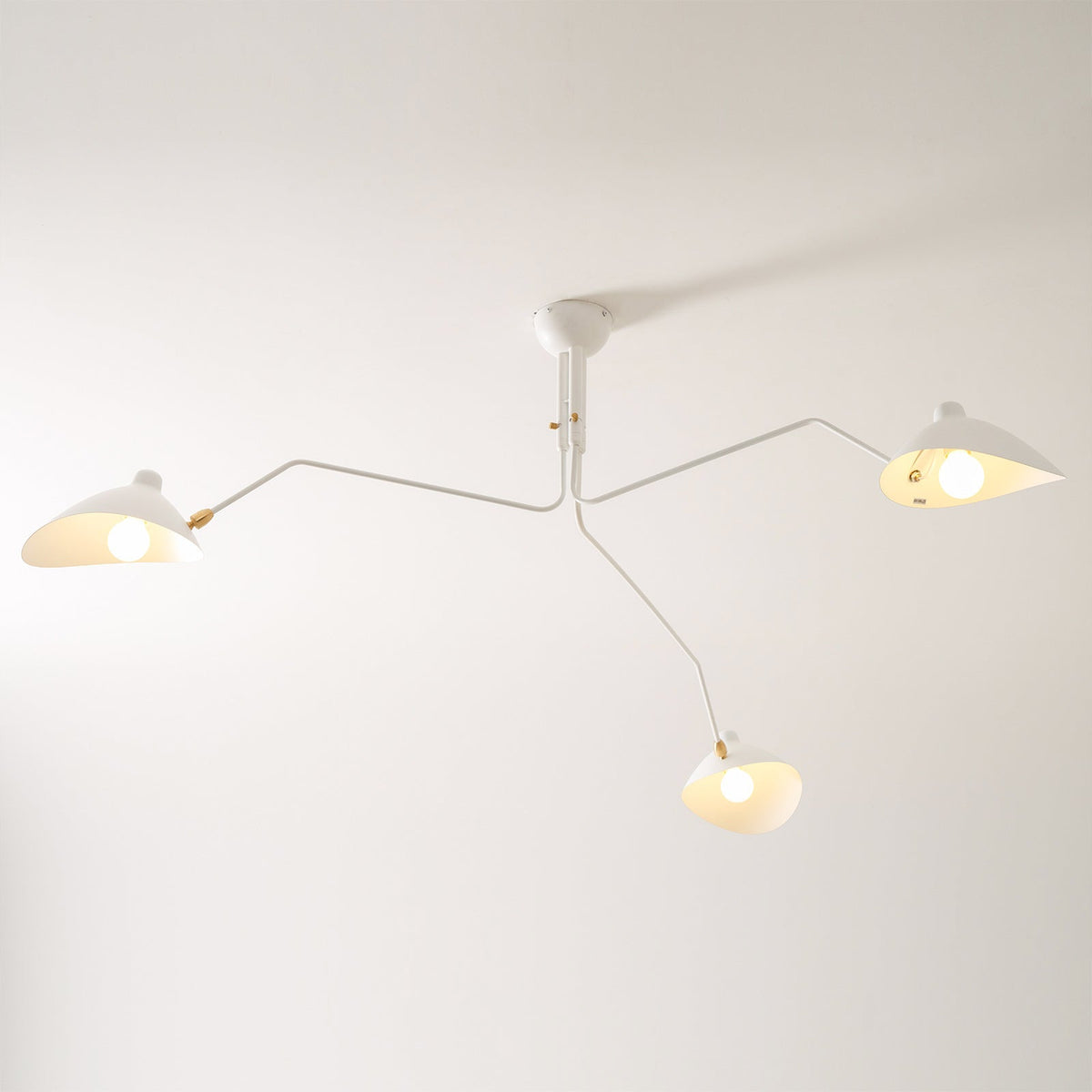 Adjustable Multi-Arm Spider Ceiling Lamp Industrial Design Brass Details Black White Scandinavian Modern | Sansoti