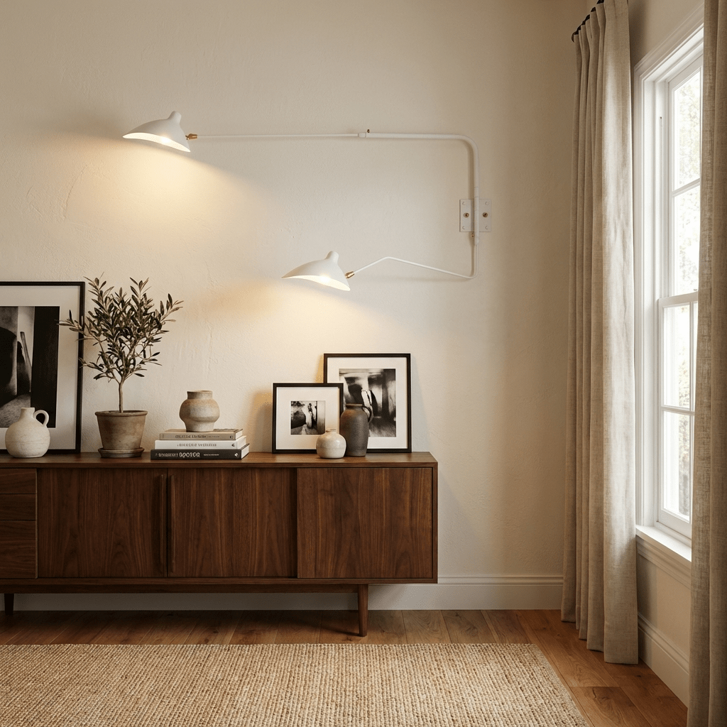 Adjustable Steel Wall Light 1-Head / 2-Head 60-140 cm Modern Design Metal Brass Chrome E26/E27 Socket Adjustable Shade Directional Light Interior | Sansoti