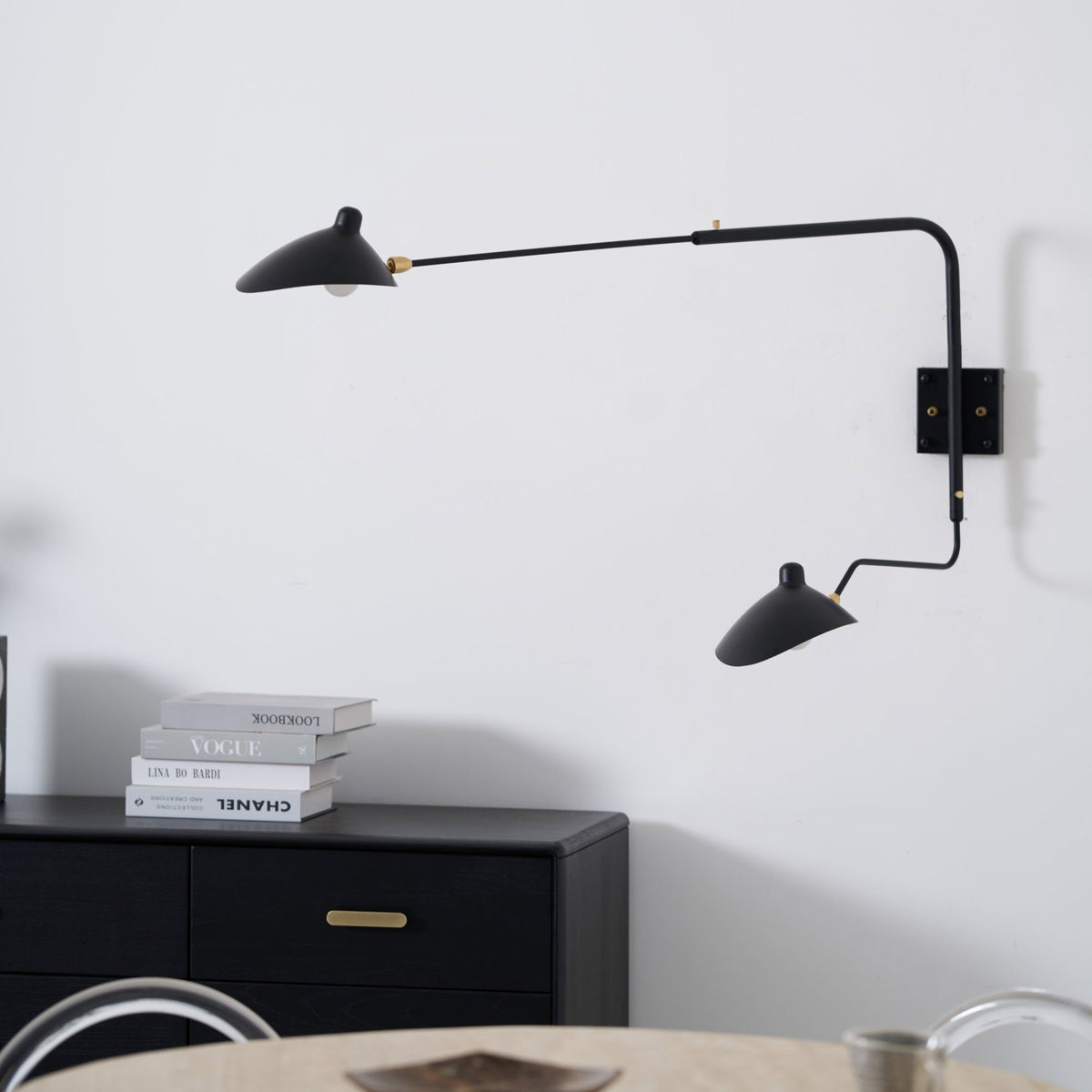 Adjustable Steel Wall Light 1-Head / 2-Head 60-140 cm Modern Design Metal Brass Chrome E26/E27 Socket Adjustable Shade Directional Light Interior | Sansoti