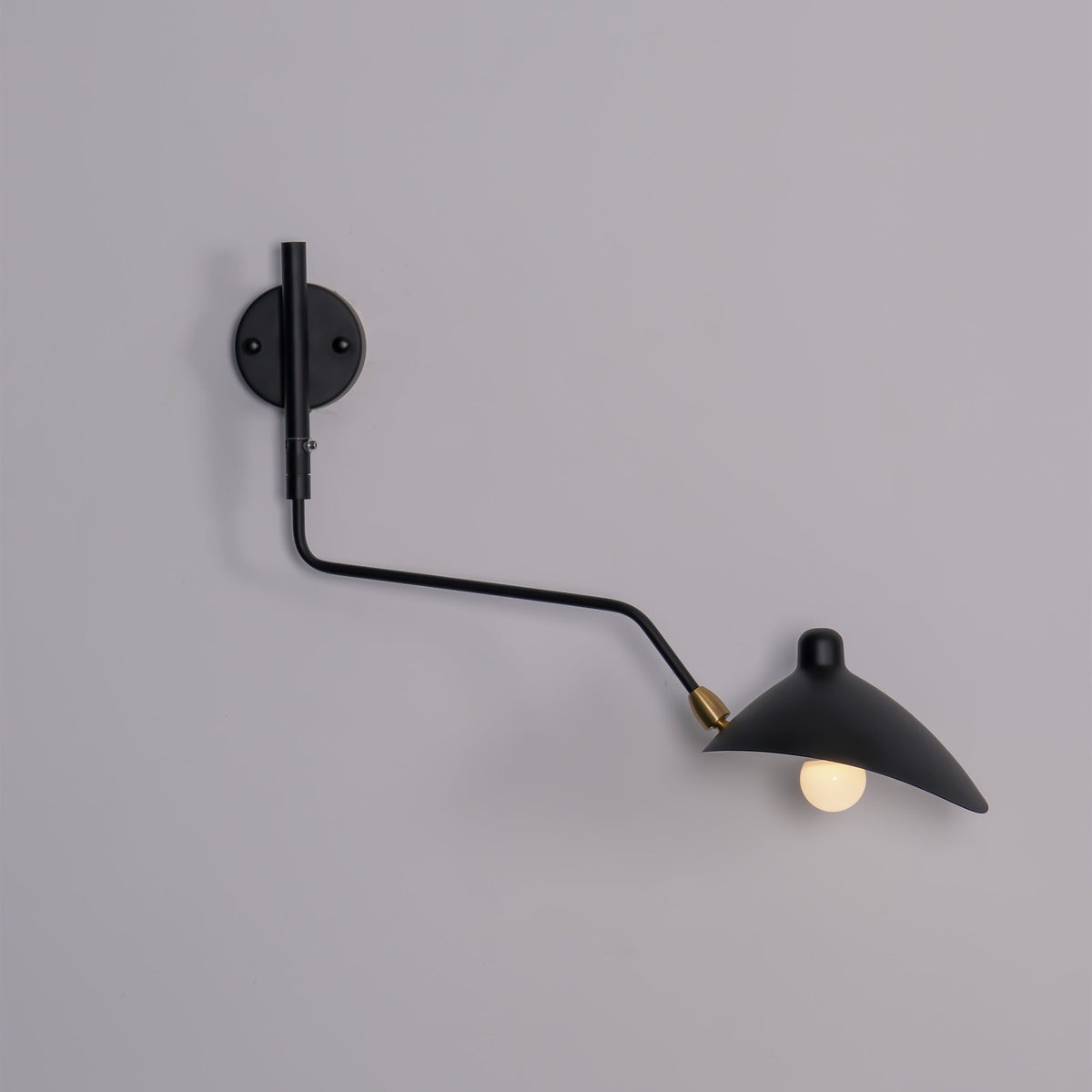 Wall Lamp with Adjustable Arms — Industrial Wall Lighting in Aluminum and Brass — Vintage Design — Modern Wall Lamp for Living Room Bedroom | Sansoti