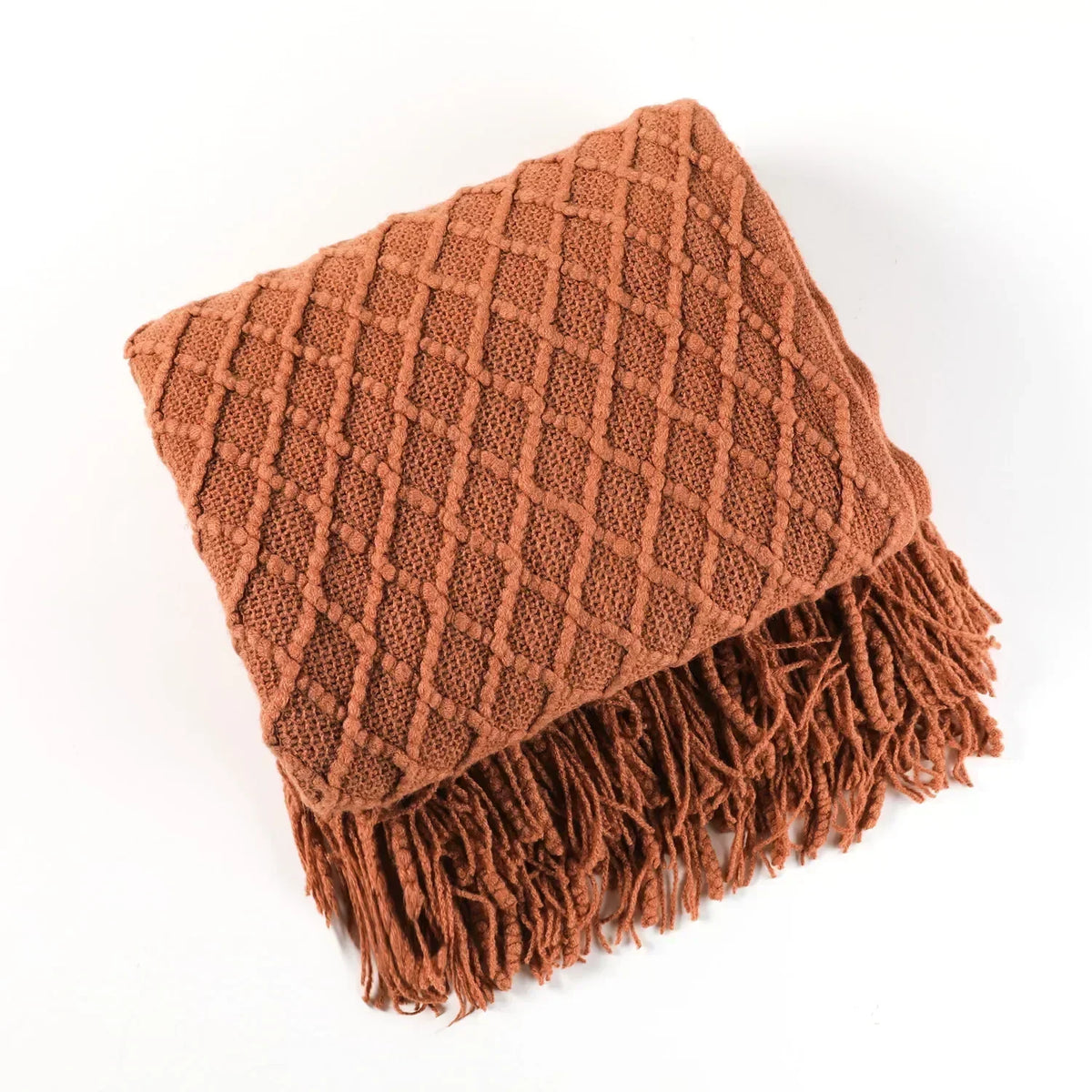 Knitted Acrylic Throw, Soft and Warm, Scandinavian Pattern, Sofa Blanket, Bedroom and Living Room Decorative Blanket | Sansoti