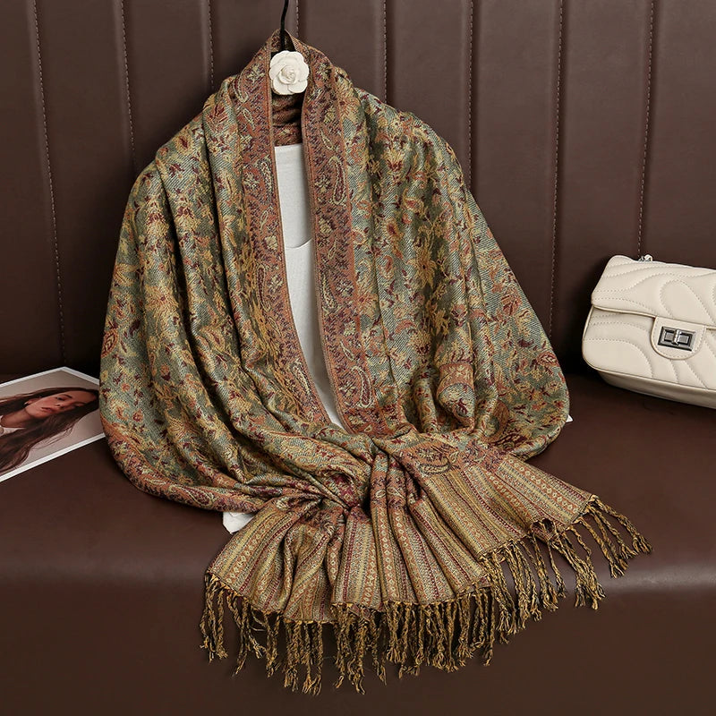 Pashmina Omslagdoek Kasjmier-look Dames 70x190cm Zachte Wintersjaal Vier Seizoenen Warm Foulard Elegante Sjaal | Sansoti