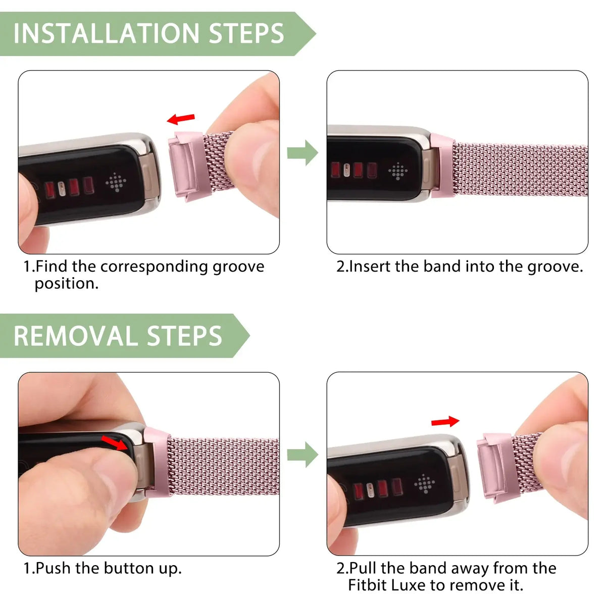 Magnetische Smartwatch Band RVS Mesh Verstelbaar Horloge Bandje Polsband voor Fitness Tracker Sporthorloge | Sansoti