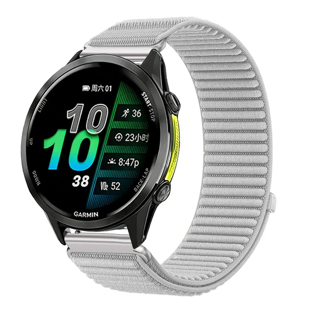 Ademend en verstelbaar nylon smartwatch-bandje van 21 cm voor sporthorloges, 20 mm en 22 mm, unisex polsband | Sansoti