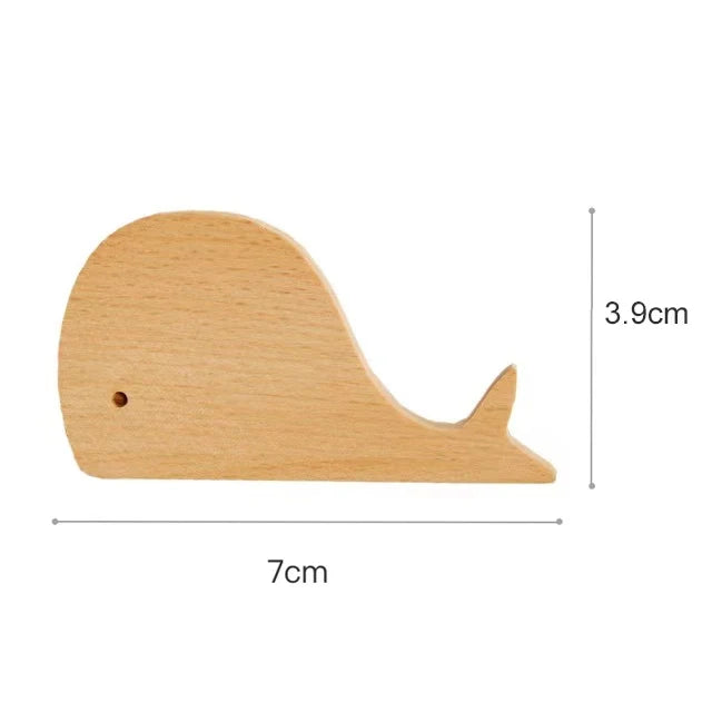Crochets muraux en bois animaux autocollants, porte-manteaux pour chambre d'enfant, design scandinave, décoration murale | Sansoti