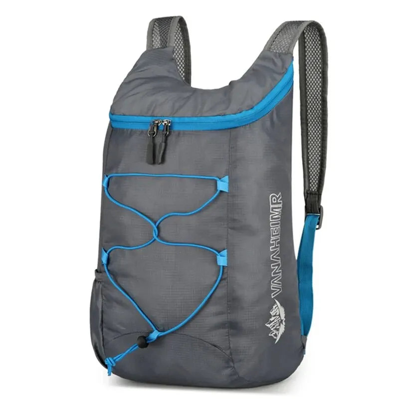 Sac à dos pliable 20 L étanche en polyester noir gris bleu vert orange pour la randonnée, le camping et les voyages | Sansoti