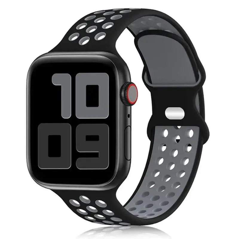 Silikonowy pasek do smartwatcha – oddychający pasek sportowy w dwóch kolorach do zegarków 38mm–49mm, unisex | Sansoti
