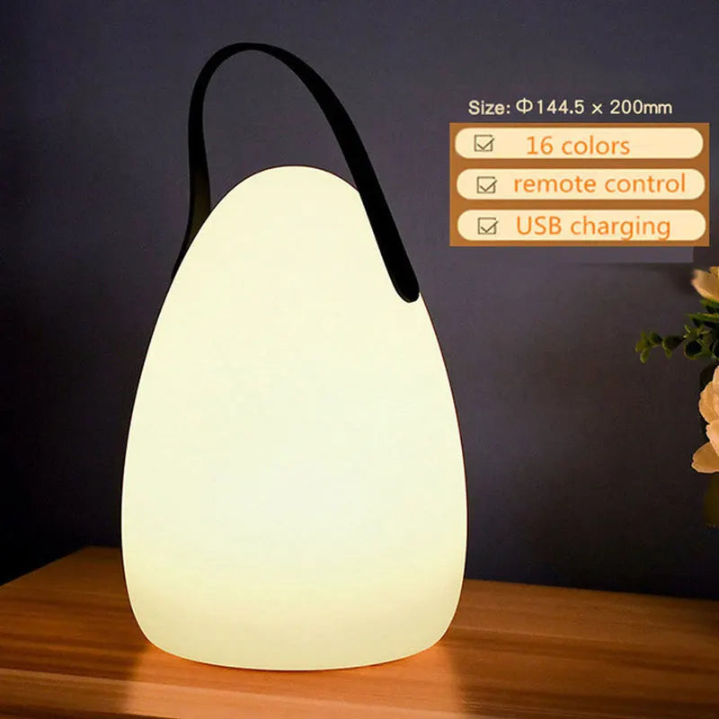 Wireless Outdoor LED Lamp with Remote Control and Timer - Waterproof Ambient Lighting with 8 Colors for Terrace and Garden | Sansoti
