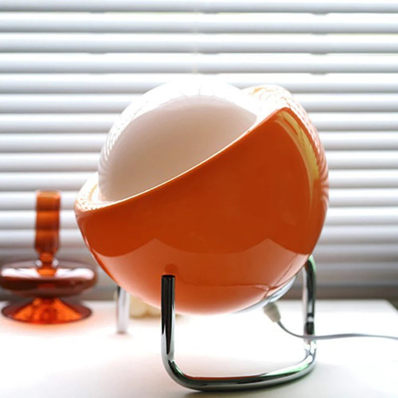 Glaskugelförmige Tischlampe LED Orange Retro Schlafzimmer Wohnzimmer Nachttisch Schreibtischlampe Bauhaus Nordic Stimmungslicht Dekorativ | Sansoti