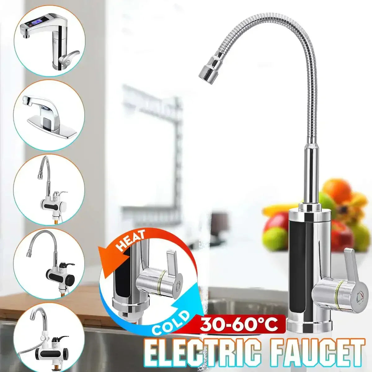 Robinet d'eau chaude électrique 3000W avec chauffage instantané à débit direct | Sansoti