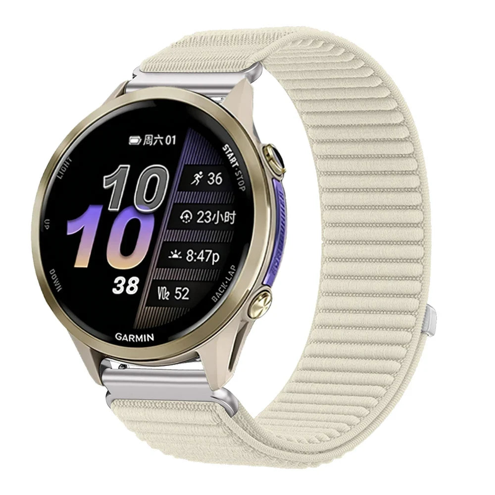 Ademend en verstelbaar nylon smartwatch-bandje van 21 cm voor sporthorloges, 20 mm en 22 mm, unisex polsband | Sansoti