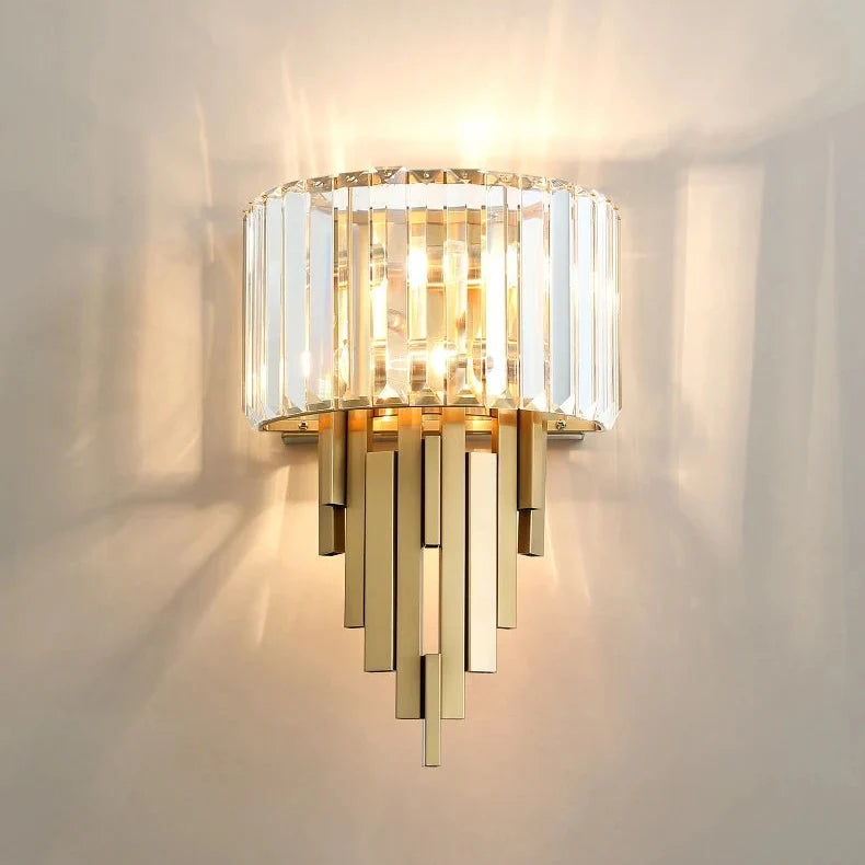 Crystal Wall Lamp Layered Rods Gold Modern Design Light Refraction Wall Lighting Luxurious Interior Atmospheric | Sansoti