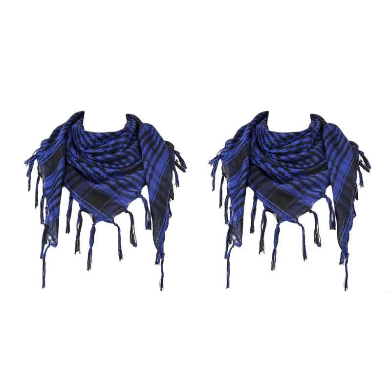 Bufanda de punto tradicional 100x100 cm con flecos para hombre y mujer, cálida y cómoda, de tejido suave para el invierno | Sansoti