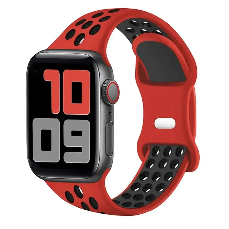 Silikonowy pasek do smartwatcha – oddychający pasek sportowy w dwóch kolorach do zegarków 38mm–49mm, unisex | Sansoti